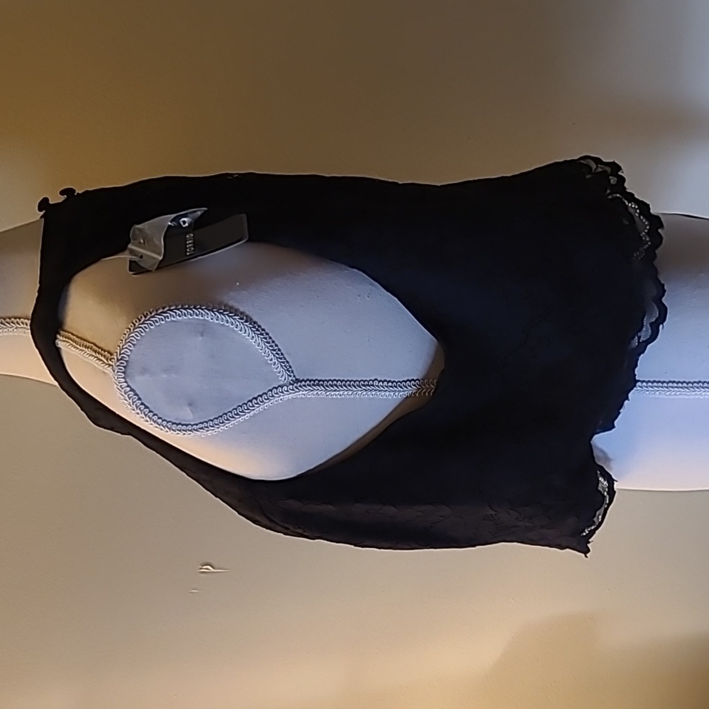 NWT Black Lace Halter Style Top - Picture 4 of 8